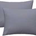 iMaylex Soft 100% Egyption Cotton Zipper Pillow Case, Cozy and Lightweight Pillowcase, Set of 2, Grey, King, 20" x 36"