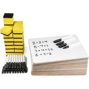 Blue Summit Supplies 30 Pack Mini Dry Erase Boards Classroom Set, Small Whiteboards for Students, Markers and Erasers, Lapboards Ideal for Individuals, Teachers, Students, Groups, 30 White Board Pack