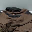 Mens Sweatshirts Long Sleeve Pullover Patchwork Plaid Jacquard Hoodie Casual Drawstring Hoody Top (Large, Brown Black)