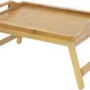 KKTONER Bamboo Bed Table Tray Breakfast Tray with Folding Legs Bed Tray for Eating and Laptop Serving Trays for Bedroom Snack Tray Bed Table Drawing Table (40)