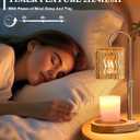 Candle Warmer Lamp Electric Timer: Dimmable Candles Warming Lamps - Height Adjustable Burner Jar - No Flame Scented Melts Wax - All Candle Jars Home Decor Table Light (Ambergold)