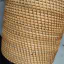 Teenyyou 2 Pcs Rattan Trash Can and Tissue Box Cover Set, Log Color