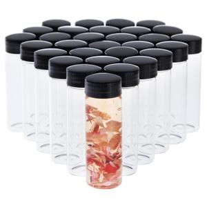 Juvale Clear Liquid 1 oz Glass Bottles with Caps for Cosmetics, Makeup, Sample Liquid Storage (30 ml) 30 Pack - Glass Bottles with Lids - One Ounce Containers with Lids