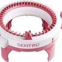 SENTRO 48 Needles Knitting Machine with Electric Adapter, Smart Weaving Loom Round Spinning Crochet Knitting Machines with Row Counter and Crank Handle Adapter Hex Steel Bit for Automatic Knit
