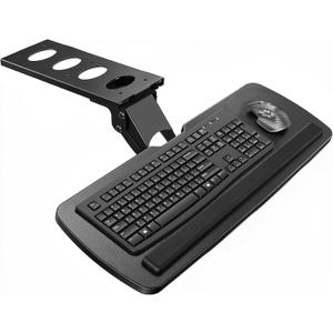 HUANUO Under Desk Keyboard Tray, 360 Degree Adjustable Mouse Platform25 x 9.84 inch Tray, Wrist Rest, 6.3 inch Height Adjustment, Slide-out Design, Tilt and Swivel for Typing Comfort
