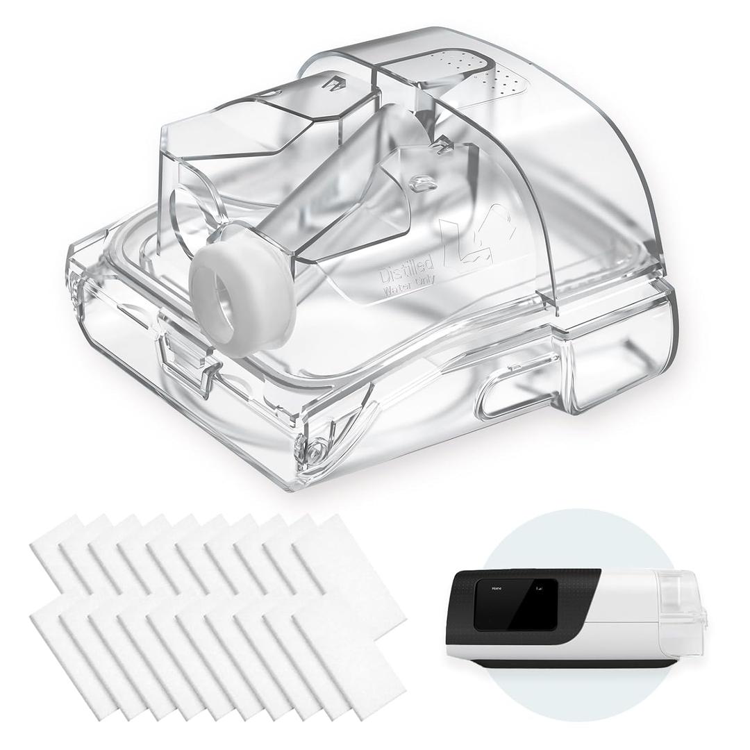 Replacement Water Chamber & 20-Pack Filters for Airsense 11 & AirCurve 11, Replacement Humidifier Tank Compatible with HumidAir Standard Tub for Air11 Devices, AirSense 11 Supplies