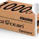 1000PCS Disposable Plastic Spoons Silverware Bulk Soup Spoon White Reusable Heavy Duty Disposable Cutlery Plastic Utensils Flatware for Home Restaurant Party Picnic Camping Travel (Soup Spoon-1000pcs)