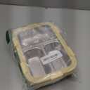 Stainless Steel Lunch Box Kids, 3 Compartments Leak Proof Metal Bento Box, Snack Containers with Condiment Cup, Food Storage Containers With Utensils and Small Cleaning Brush Set, Yellow