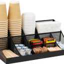 Mind Reader Countertop Organizer, 2-Tier Office Breakroom Supply Caddy, Metal Mesh, Black