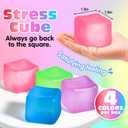 4 Pack Stress Cube, Slow Rising Ice Cube Stress Balls for Adults Kids, Sensory Fidget Toy for Anxiety Relief, Square Shape Squishy Balls for Classroom Prizes, Cube Squishy for Party Favors, Stress Cube-1.8in 4p