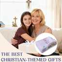 Christian Gifts for Women, Lilac Purple Christian Blanket with Flowers, Birthday Gifts for Women, Baptism Religious Mothers Day Spiritual Gifts for Sister Daughter Girls Mom, Throw Blankets 60''x 50''
