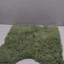 ITSOFT Non-Slip Shaggy Chenille Toilet Contour Bathroom Rug with Water Absorbent, 24 x 21 Inches U-Shaped Sage Green