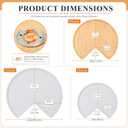 Leinuosen 2 Pcs 24in/28in/32in Banded Pine Wood Full Kidney Shaped Lazy Susan for Corner Base Cabinets with Iron Swivel Bearing for Kitchen Turntables, Not Include Metal Rod(28 Inch,Wood Color)
