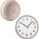 Clockswise 3-Inch Waterproof Wall Mount Bathroom Shower Clock Fog-Free Compact Design with Strong Suction Cup and Clear Easy-to-Read Display Modern Style Accessory for Bathing & Daily Routines, White
