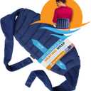 SunnyBay Microwave Heating Pad, Microwavable Moist Hot or Cool Bean Bag Wrap for Neck, Shoulder, Knee, or Back Pain with Fastening Straps, 10x18 Inch Heating Area, 2.8 Lbs, 58 Inches (10x18 Lowerback Regular - Navy Blue)