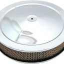 14" Chrome Steel Air Cleaner Set - Recessed Base