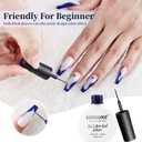 3 x JODSONE Dark Blue Swirl Nail Art Liner Gel Polish,10ml Classic Color 3D Nail Art Pens Effect Nail Print Design with Thin Brush for French Tips Manicure Painting DIY at Home - LB10