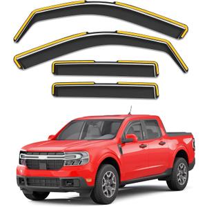 in-Channel Window Rain Guards Fit for Ford Maverick 2022 2023 2024 2025 2026 Truck,Extra Durable Window Visors Window Deflectors Vent Visors Vent Shades Car Accessories-4 pcs