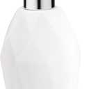 Essentra Home Modern White Collection Soap Dispenser with Chrome Metal Pump  12oz