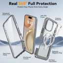 Oterkin Magnetic for iPhone 16 Pro Case Compatible with MagSafe [Foldable Stand][HD Camera Lens Protector][Built-in Touch Sensitive Glass Screen Protector] 15FT Military Full Body Rugged Case (Gray)