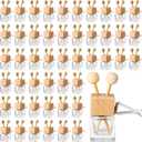 Zubebe 60 Pcs Car Diffuser Bottles Empty Bulk Vent Clip Car Air Freshener Diffuser for Essential Oil Perfume Glass Bottle with Wooden Caps Stick Fragrance Ornament (Clear)