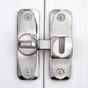 INIRET 2 Packs Barn Door Latches,Silver 90/180 Degree Gate Lock,Zinc Alloy Right Angle Door Lock Latch,Flip Gate Latches Hardware,Door Security Sliding Door Latch Lock fo Cabinets,Bathroom,Barn Door