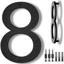 IVERRA 8 Inch Large Floating House Numbers, Black Modern House Number for Outside, Home Address Numbers for Outdoor Garage Gate Wall Street (8)