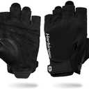 Power Gloves 3.0 - Durable Half Finger Weightlifting Gloves with Adjustable Wrist Closure for Men, Breathable Leather Palm, M