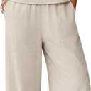 Ficerd Women 2 Piece Summer Outfits Lounge Beach Linen Sets Summer Sleeveless Crop Tank Tops Cropped High Waist Pants, (Linen,Small)