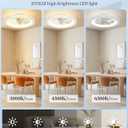 Flush Mount Ceiling Fan Light, Smart Low Profile Ceiling Fan with Lights, Remote & App Control, 3000K-6500K Dimmable LED, Quiet DC Motor, 6 Speeds, for Bedroom, Living Room 20" White