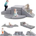 5pcs Foam Climbing Blocks for Toddlers 1-3, Safety First Baby Climbing Blocks Indoor,Soft Play Toys for Infant, Ideal Crawling and Exploration Play Set for Baby Gym/Toddler Playground