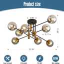 DDLLDESHI 8 Light Sputnik Ceiling Light Fixture Glass Globe Bubble Modern Chandelier for Dining Room Bedroom Kitchen Living Room Hallway Entryway Office