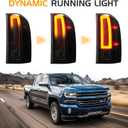 LED Tail Light + 3rd Brake Light Kit Fit for Chevy Silverado 1500 2500 HD 3500 HD 2007-2014, for GMC Sierra 3500 HD 2008-2014 with Dual Wheel Only, 3Pcs, Smoke Lens