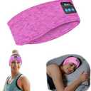 SANNWEEN Bluetooth Headband for Sleeping Side Sleepers - Wireless Adjustable Headphones for Women Rose Red