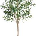 Olive Tree 6FT Fake Tree Faux Plants Indoor with Pot Artificial Tree Nearly Natural Olive Branches and Fruits for Living Room Home Office Decorations