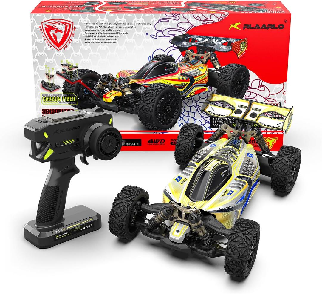AMORIL RLAARLO 1/8 Dragon Knight Electric Brushless RC Car for Adults with 80km/h,4X4 RTR Off-Road Buggy,Hobby Racing Competition Grade, Charger and Battery Excluded