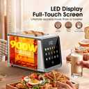 Touch Screen Toaster 2 Slice, Stainless Steel Smart Digital Toasters with Single Slot Toasting, Memory Function, 5 Bread Types & 6 Shade Settings,1.5" Wide Slot, 900W