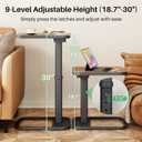 Kitstorack TV Tray Table, Adjustable Height & Flip-Top & Rounded Metal Corners, Snack Table for Couch, Sofa, Bed, Chair, Living Room, C Shaped End Side Table for Eating, Dinner or Laptop, Small Spaces, Large Top Table