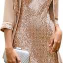 GRACE KARIN Mother of The Bride Dresses,Formal Wedding Guest Dress,Sequin Dress 2 Piece with Jacket Knee Length 2025 (X-Large, Apricot)
