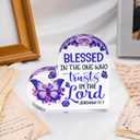 Inspirational Gifts For Women Spiritual Religious Gifts For Women Acrylic Purple Butterfly Decorations Stocking Stuffers For Sister Birthday Gift For Best Friend Christmas Acrylic Home Decor