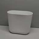 iDesign Small Slim Plastic Bathroom Trash Can, Garbage Can for Bedroom, Office, Desk, Dorm, White