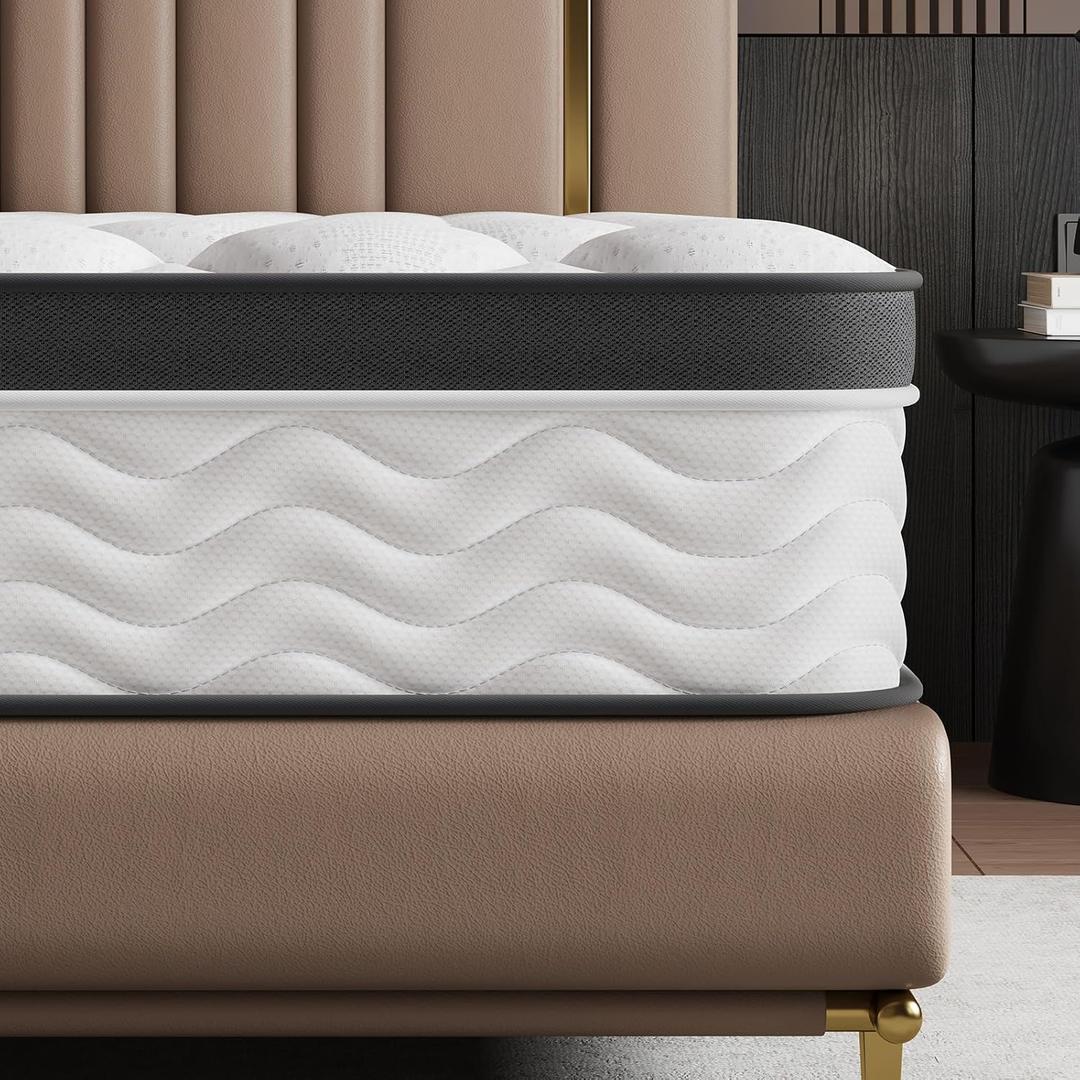 Full Size Mattress,12 Inch Full Mattress, Hybrid Mattresses for Back Pain Relief,Pressure Relief & Motion Isolation,CertiPUR-US Certified,Medium Firm,54"x75"