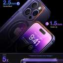 TORRAS Magnetic Ostand for iPhone 14 Pro Max Case [Military Grade Drop Tested & Compatible with MagSafe & Built in Kickstand] Translucent Slim Protective Anti-Fingerprint 6.7" 2022, Lilac Purple