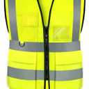 ANDANDA High Visibility Reflective Vest with with 2 Functional Pockets&Multi-scene Use Reflective Vest, Fluorescent yellow, M(1 pack) (M)