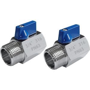 316 Stainless Steel Mini Ball Valve 3/4" NPT Female x Male Thread Shut Off Valve for Water, Oil and Gas(Pack of 2)
