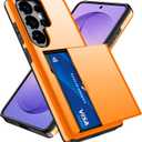 Qinmay Compatible with Samsung Galaxy S26 Ultra Case Wallet,Built-in Card Holder,Dual Layer Shockproof Hidden Card Slot Slim Wallet Phone Cover for Galaxy S26 Ultra 6.9"Orange