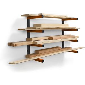 Bora Portamate Bora Wood Storage Rack (4-Level, Orange and Gray)