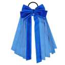 2 x Velvet Elastic Hair Tie 11 Inch Long Velvet Ribbon Bowknot Headwear Fall Winter Ponytail Hair Accessories for Women Girls, Blue