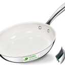9.5 Inch Nonstick Ceramic Frying Pan, Tri-Ply Stainless Steel Skillet with Stay-Cool Handle, PFAS/PFOA/PTFE Free, No Seasoning Required, High Heat & Induction Safe, Dishwasher/Oven Safe