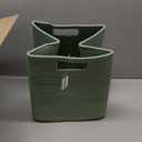 4 Pack Storage Baskets for Organizing Toys, Towels, and Clothes, Woven Basket for Shelves, Sturdy Nursery Cube Bins for Storage, 13''L x9''W x7.8''H, Frosty Green